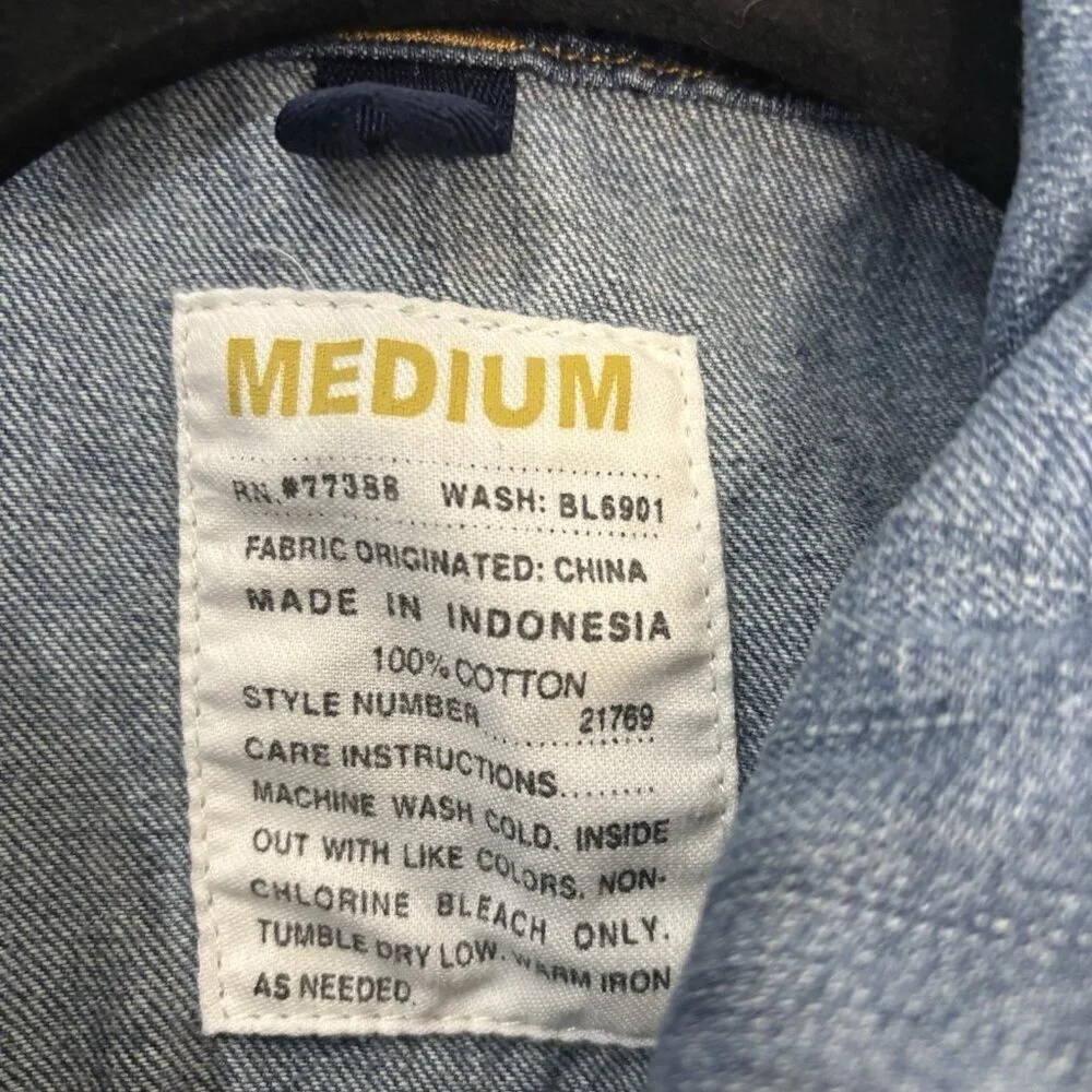 J.Crew  Lightweight, Classic, Distressed, Denim Jean Jacket Size Medium